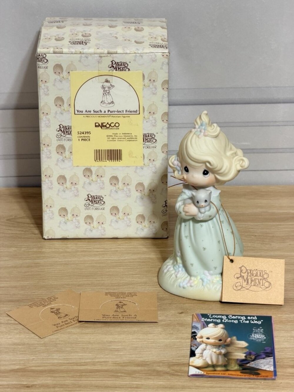 Precious Moments  You Are Such A Purr-fect Friend 1992 W/Original Box & Booklet